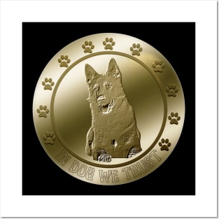 German Shepherd Dog Coin Funny Currency Crypto Posters and Art